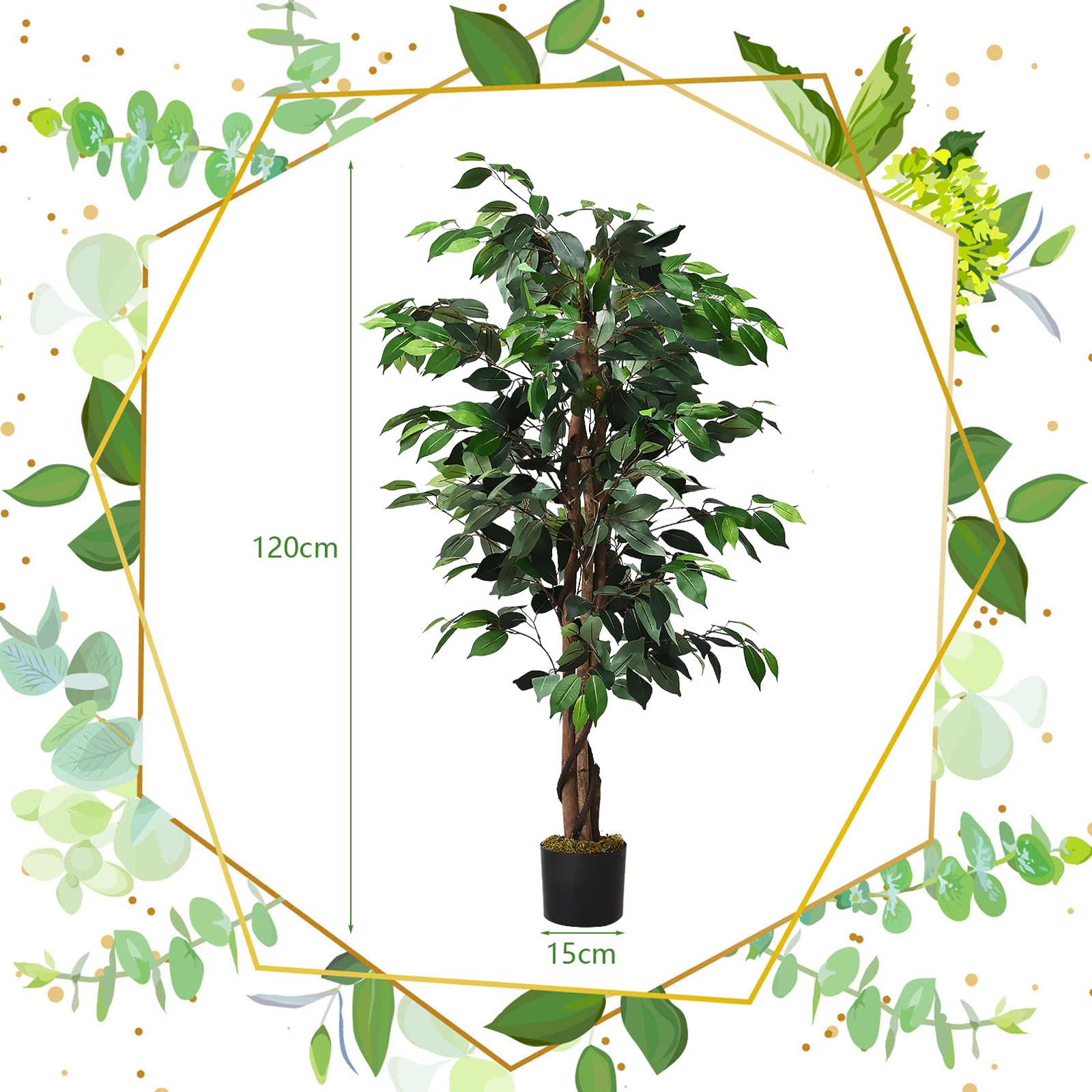 Amazon｜Tangkula 観葉植物 フェイクグリーン 120cm フェイク 植物